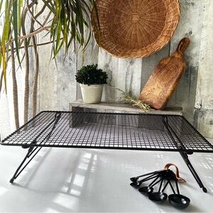 🌴Sleek Black Foldable Metal/ Wire Cooling Baking Rack | Cookie, Bread, and Food